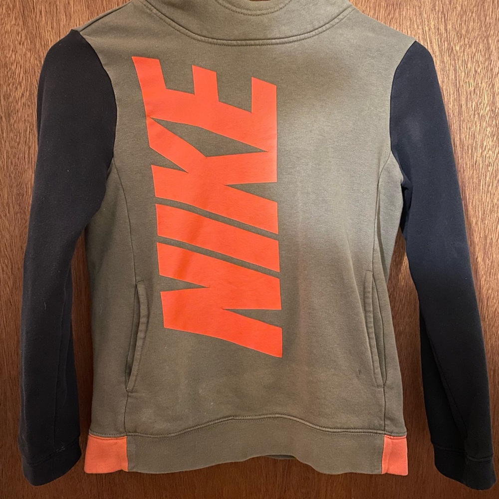 Kids Orange and Green Nike Sweatshirt